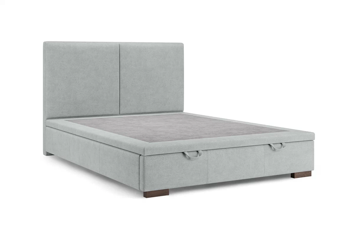 Postel boxspring Lektis 180x200 s úložným prostorem- popielata potahová látka snadno čistitelný Maya 20 / Nohy dřevěná wenge Postel boxspring Lektis 180x200 s úložným prostorem- popielata potahová látka snadno čistitelný Maya 20 / Nohy dřevěná wenge