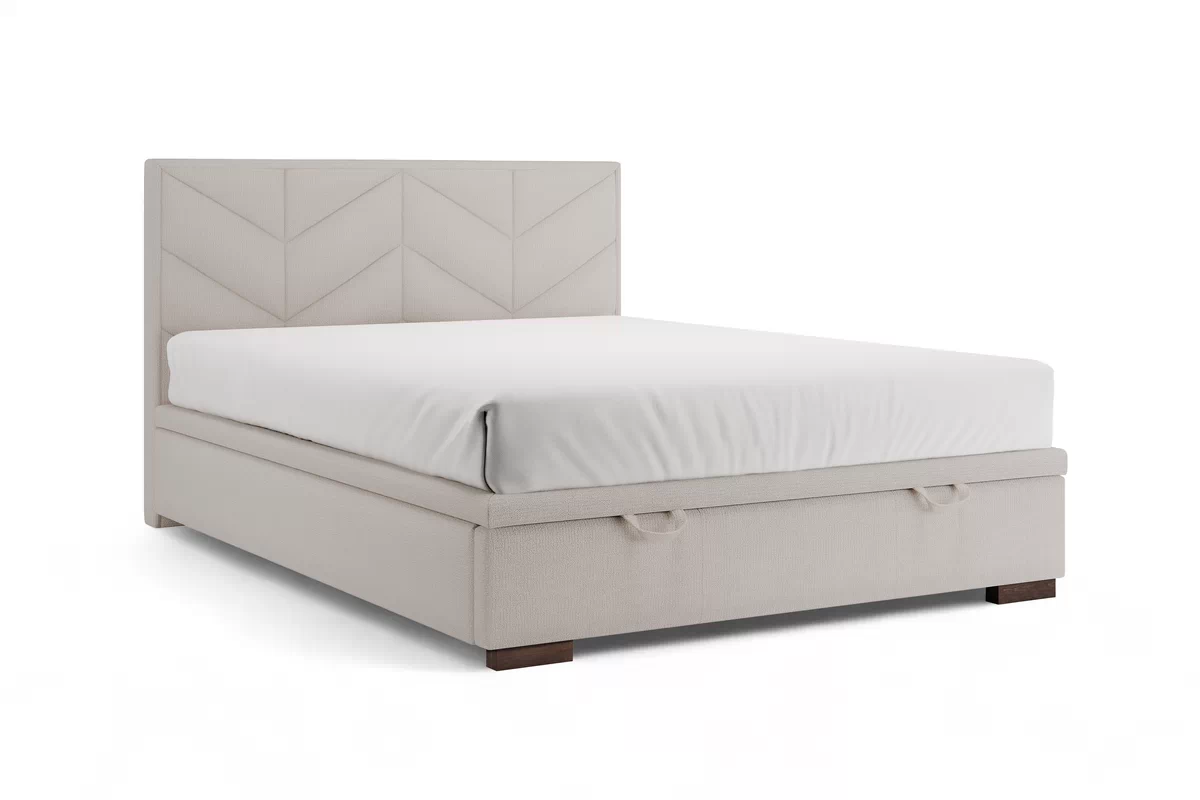 Postel boxspring Lindi 140x200 s úložným prostorem- béžová szenil Perfect Harmony 02 / Nohy wenge Postel boxspring Lindi 140x200 - béžová szenil Perfect Harmony 02 / Nohy wenge