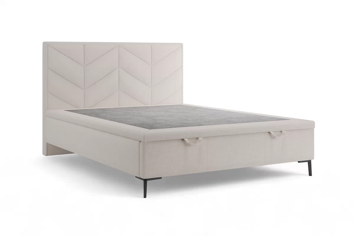 Postel boxspring Lindi 140x200 s úložným prostorem- béžová szenil Perfect Harmony 02 / Nohy černá  Postel boxspring Lindi 140x200 s úložným prostorem- béžová szenil Perfect Harmony 02 / Nohy černá 