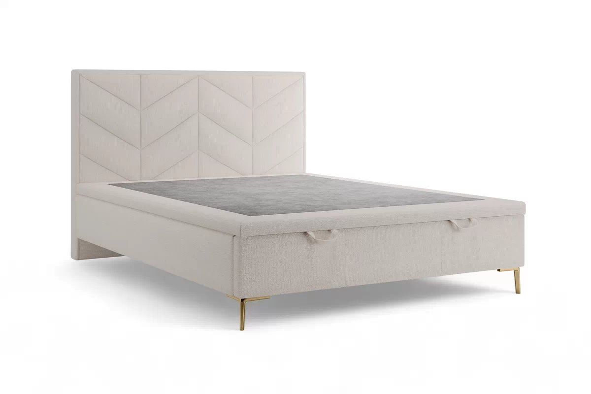 Boxspring posteľ Lindi 180x200 S vnútorným úložným priestorom- béžový szenil Perfect Harmony 02 / nožičky zlote Boxspring posteľ Lindi 180x200 S vnútorným úložným priestorom- béžový szenil Perfect Harmony 02 / nožičky zlote