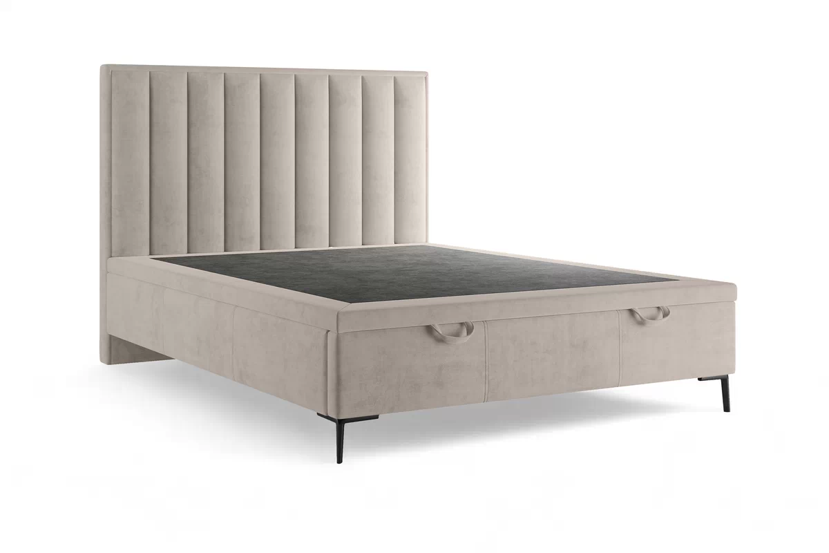 Boxspring posteľ Misel 140x200 S vnútorným úložným priestorom- béžový zamat Magic Velvet 2210 / nožičky čierny  Boxspring posteľ Misel 140x200 S vnútorným úložným priestorom- béžový zamat Magic Velvet 2210 / nožičky čierny 