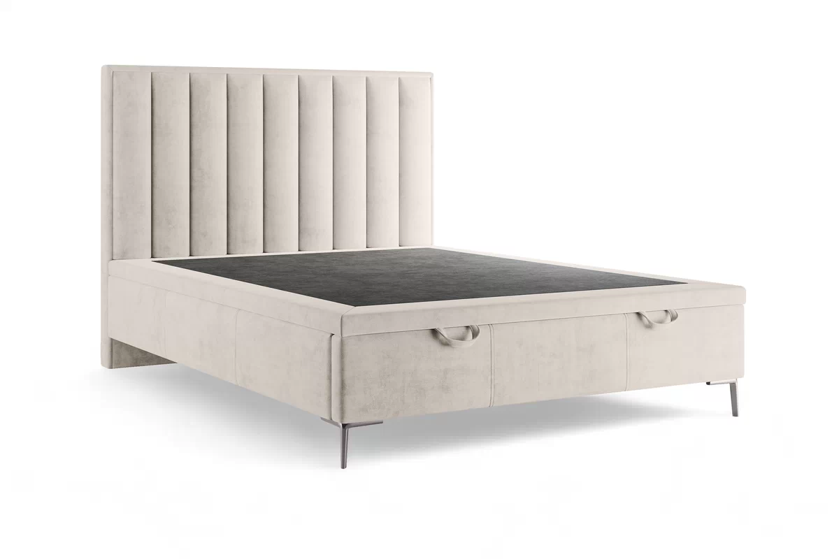 Boxspring posteľ Misel 140x200 S vnútorným úložným priestorom- jasno béžový zamat Magic Velvet 2201 / nožičky srebrne Boxspring posteľ Misel 140x200 S vnútorným úložným priestorom- jasno béžový zamat Magic Velvet 2201 / nožičky srebrne