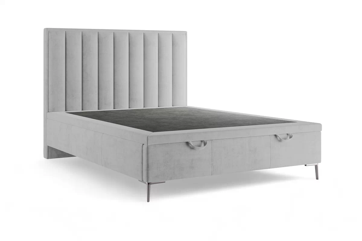 Boxspring posteľ Misel 140x200 S vnútorným úložným priestorom- šedý zamat Magic Velvet 2240 / nožičky srebrne Boxspring posteľ Misel 140x200 S vnútorným úložným priestorom- šedý zamat Magic Velvet 2240 / nožičky srebrne