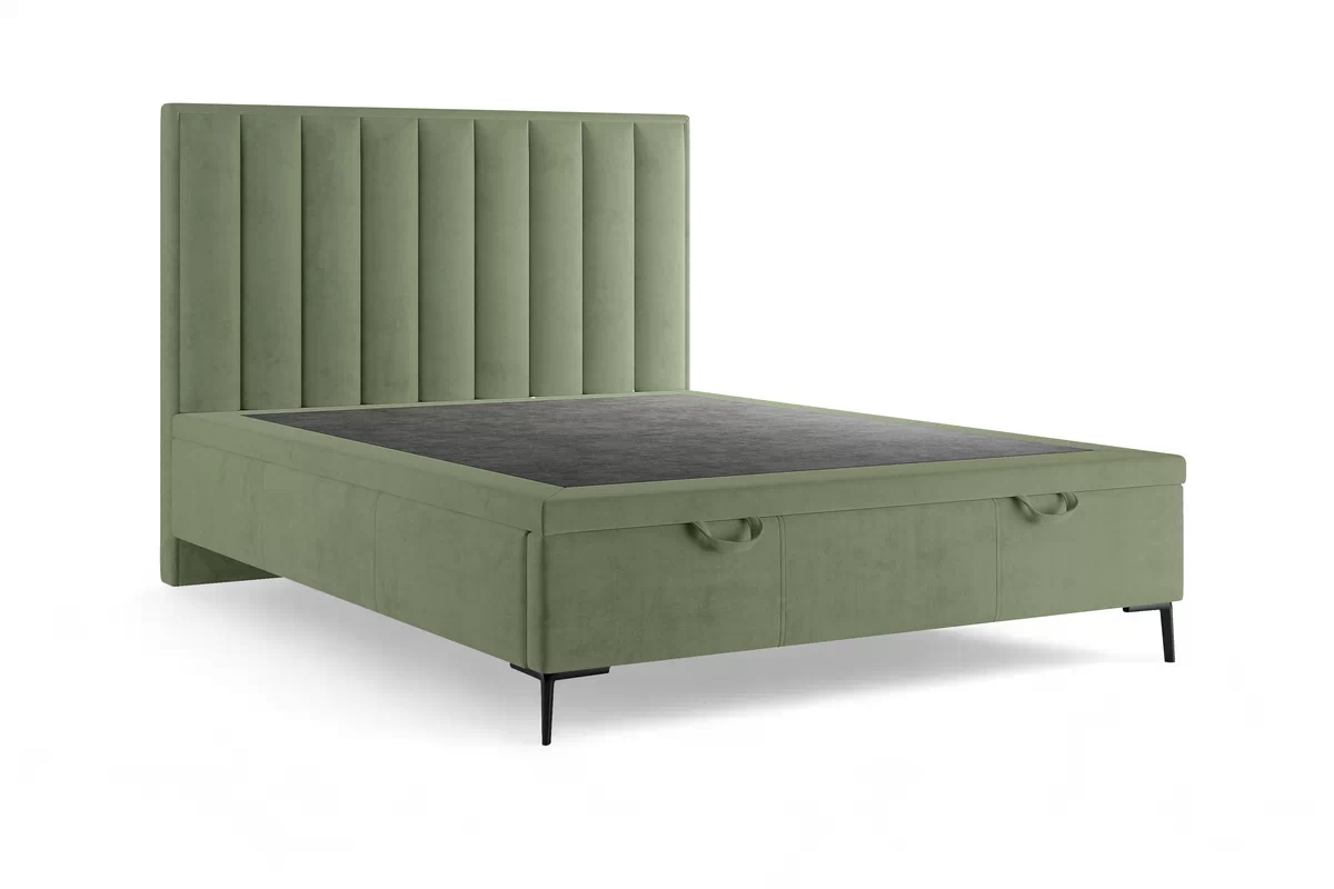 Boxspring posteľ Misel 140x200 S vnútorným úložným priestorom- Zelený zamat Magic Velvet 2243 / nožičky čierny  Boxspring posteľ Misel 140x200 S vnútorným úložným priestorom- Zelený zamat Magic Velvet 2243 / nožičky čierny 