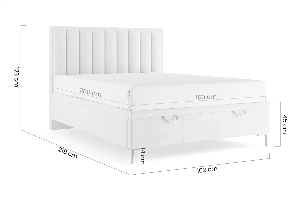 Boxspring posteľ Misel 160x200 S vnútorným úložným priestorom- béžový zamat Magic Velvet 2210 / nožičky zlote  Boxspring posteľ Misel 160x200 S vnútorným úložným priestorom- béžový zamat Magic Velvet 2210 / nožičky zlaté 