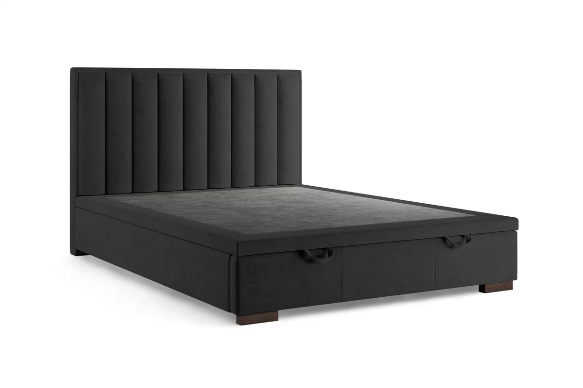 Boxspring posteľ Misel 180x200 S vnútorným úložným priestorom- Čierny zamat Magic Velvet 2219 / nožičky Venge Boxspring posteľ Misel 180x200 S vnútorným úložným priestorom- Čierny zamat Magic Velvet 2219 / nožičky Venge