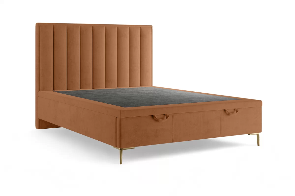 Boxspring posteľ Misel 180x200 S vnútorným úložným priestorom- červený zamat Magic Velvet 2213 / nožičky zlote  Boxspring posteľ Misel 180x200 S vnútorným úložným priestorom- červený zamat Magic Velvet 2213 / nožičky zlaté 