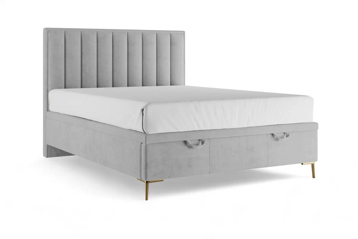 Boxspring posteľ Misel 180x200 S vnútorným úložným priestorom- šedý zamat Magic Velvet 2240 / nožičky zlote  Boxspring posteľ Misel 180x200 S vnútorným úložným priestorom- šedý zamat Magic Velvet 2240 / nožičky zlaté 