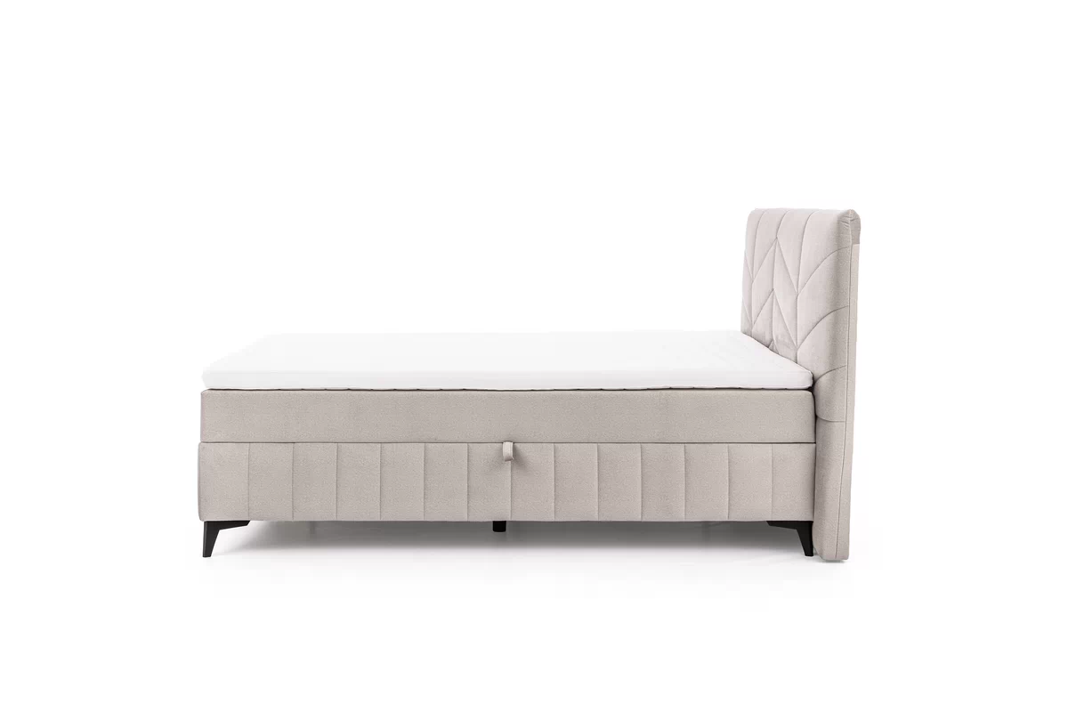 Pat boxspring Penia 160x200 cu spațiu de depozitare - catifea cremă hidrofobă Element 17 Pat Boxspring  Penia 160x200 cu spațiu de depozitare - cremă catifea hidrofobă Element 17