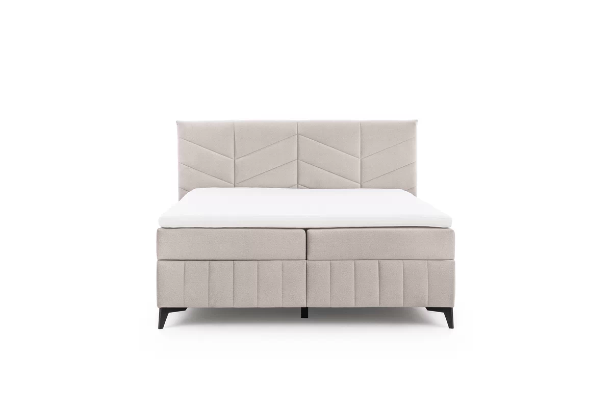 Pat boxspring Penia 160x200 cu spațiu de depozitare - catifea cremă hidrofobă Element 17 Pat Boxspring  Penia 160x200 cu spațiu de depozitare - cremă catifea hidrofobă Element 17