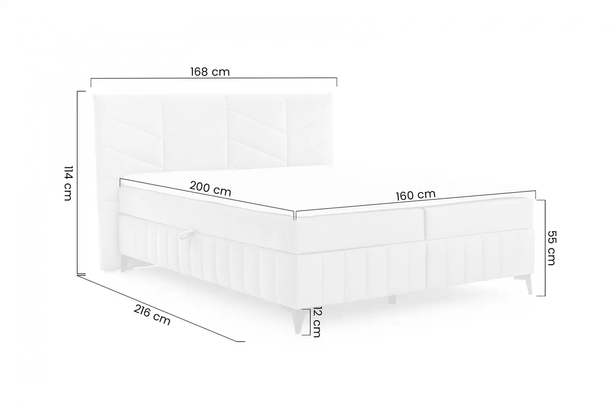 Pat boxspring Penia 160x200 cu spațiu de depozitare - catifea cremă hidrofobă Element 17 Pat Boxspring  Penia 160x200 cu spațiu de depozitare - cremă catifea hidrofobă Element 17