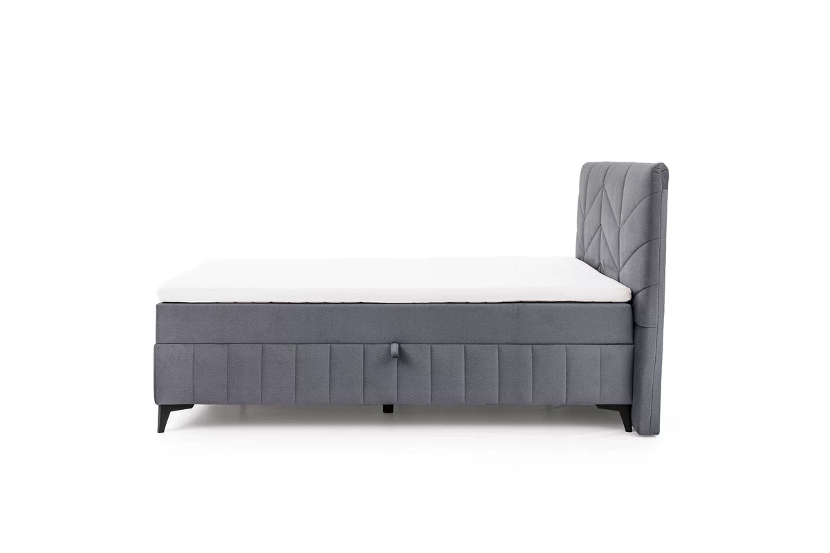 Pat boxspring Penia 160x200 cu spațiu de depozitare - catifea gri hidrofobă Element 23 Pat Boxspring  Penia 160x200 cu spațiu de depozitare - gri catifea hidrofobă Element 23