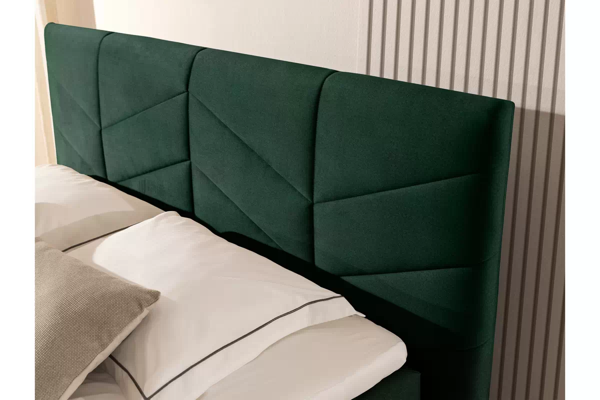  Pat boxspring Penia 160x200 cu spațiu de depozitare - catifea verde hidrofobă Element 12  Pat Boxspring  Penia 160x200 cu spațiu de depozitare - verde catifea hidrofobă Element 12