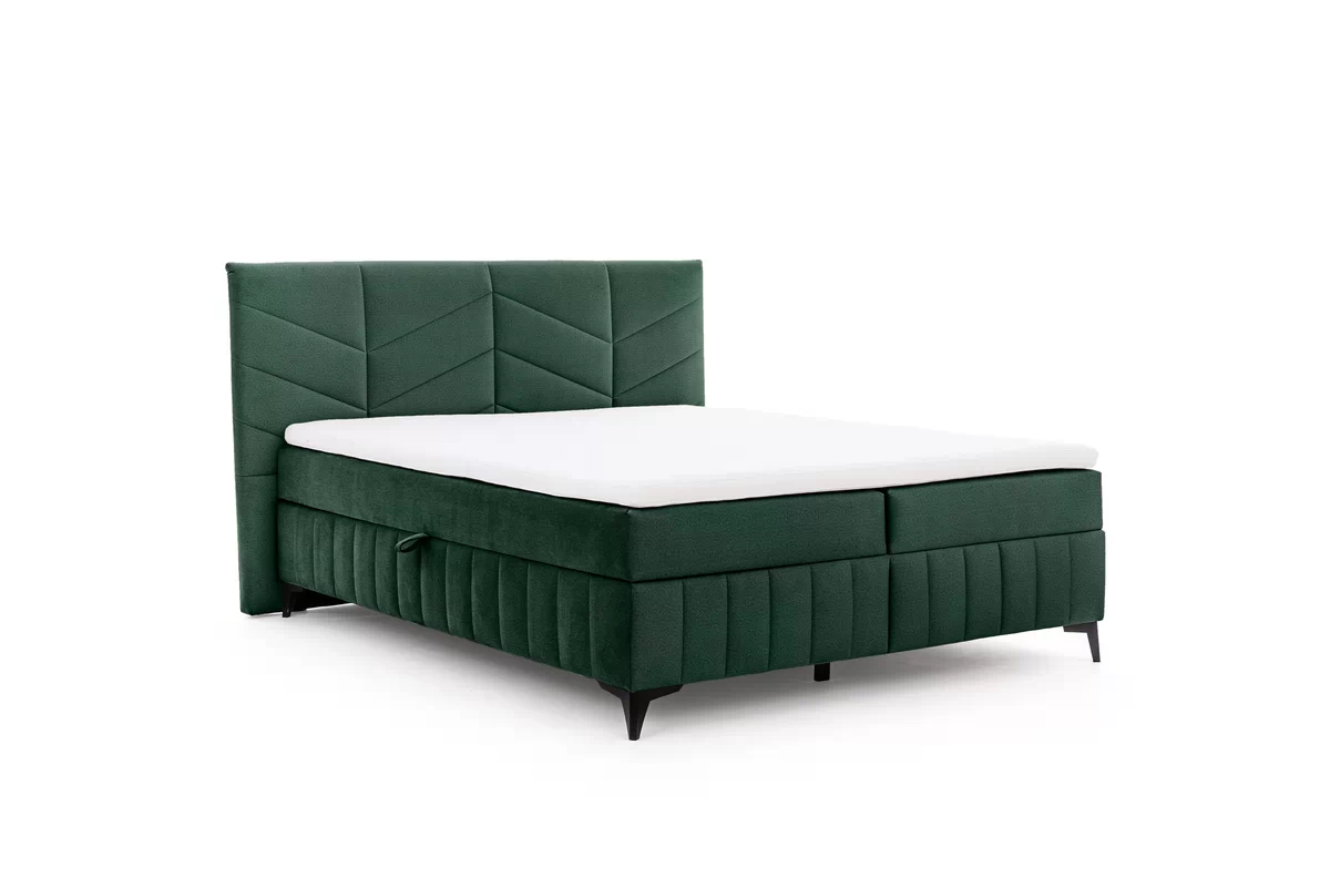  Pat boxspring Penia 160x200 cu spațiu de depozitare - catifea verde hidrofobă Element 12  Pat Boxspring  Penia 160x200 cu spațiu de depozitare - verde catifea hidrofobă Element 12