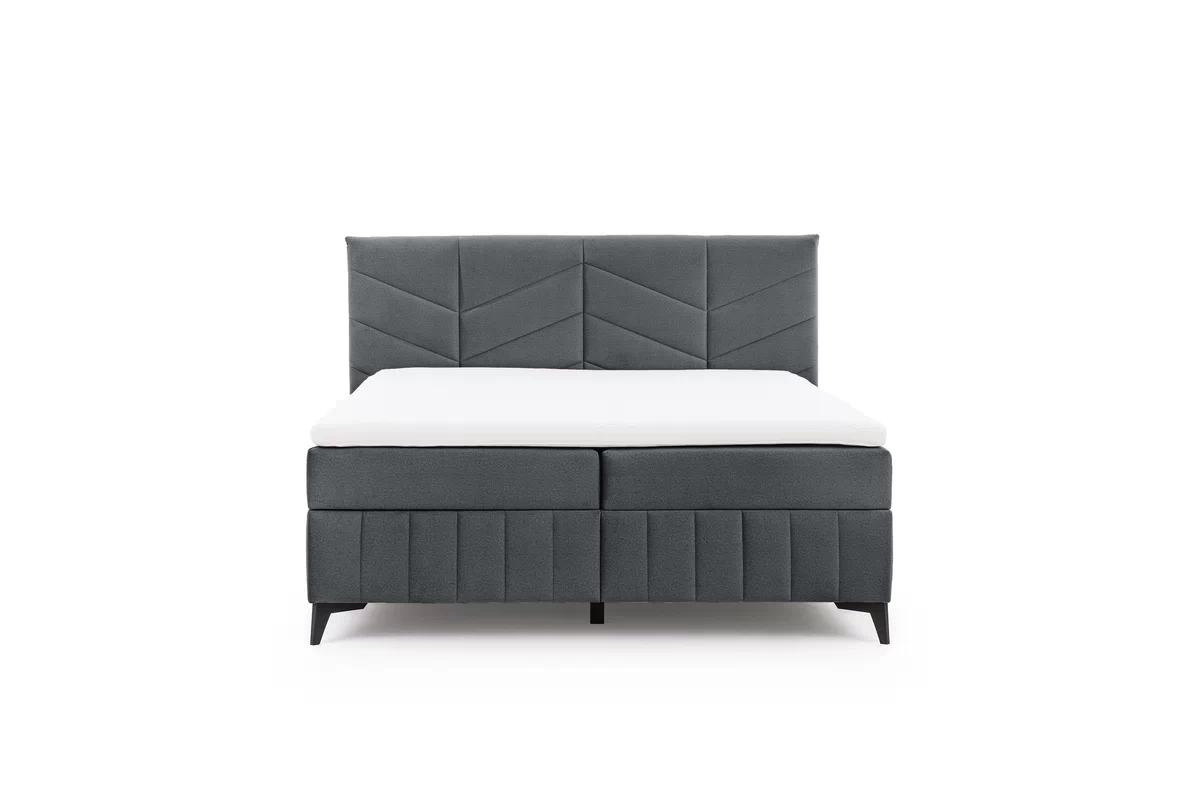 Pat boxspring Penia 180x200 cu spațiu de depozitare - catifea grafit hidrofobă Element 22 Pat Boxspring  Penia 180x200 cu spațiu de depozitare - grafit catifea hidrofobă Element 22