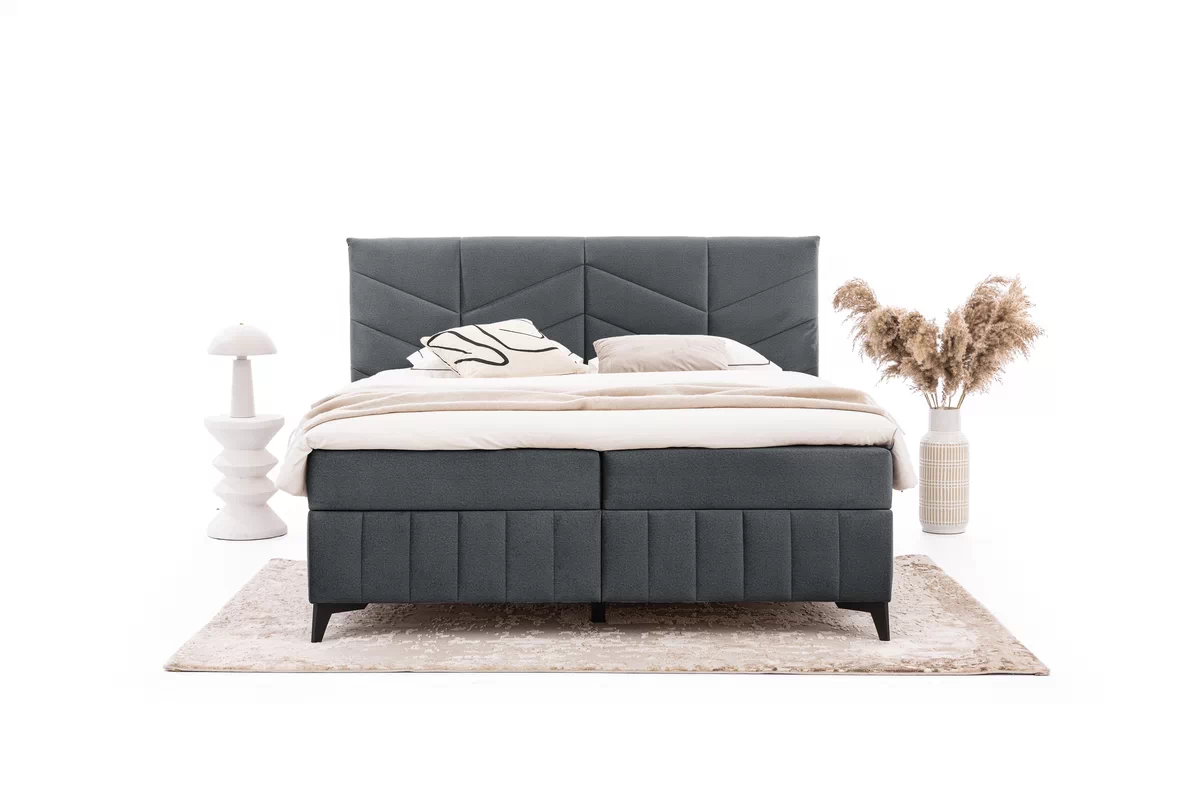 Pat boxspring Penia 180x200 cu spațiu de depozitare - catifea grafit hidrofobă Element 22 Pat Boxspring  Penia 180x200 cu spațiu de depozitare - grafit catifea hidrofobă Element 22