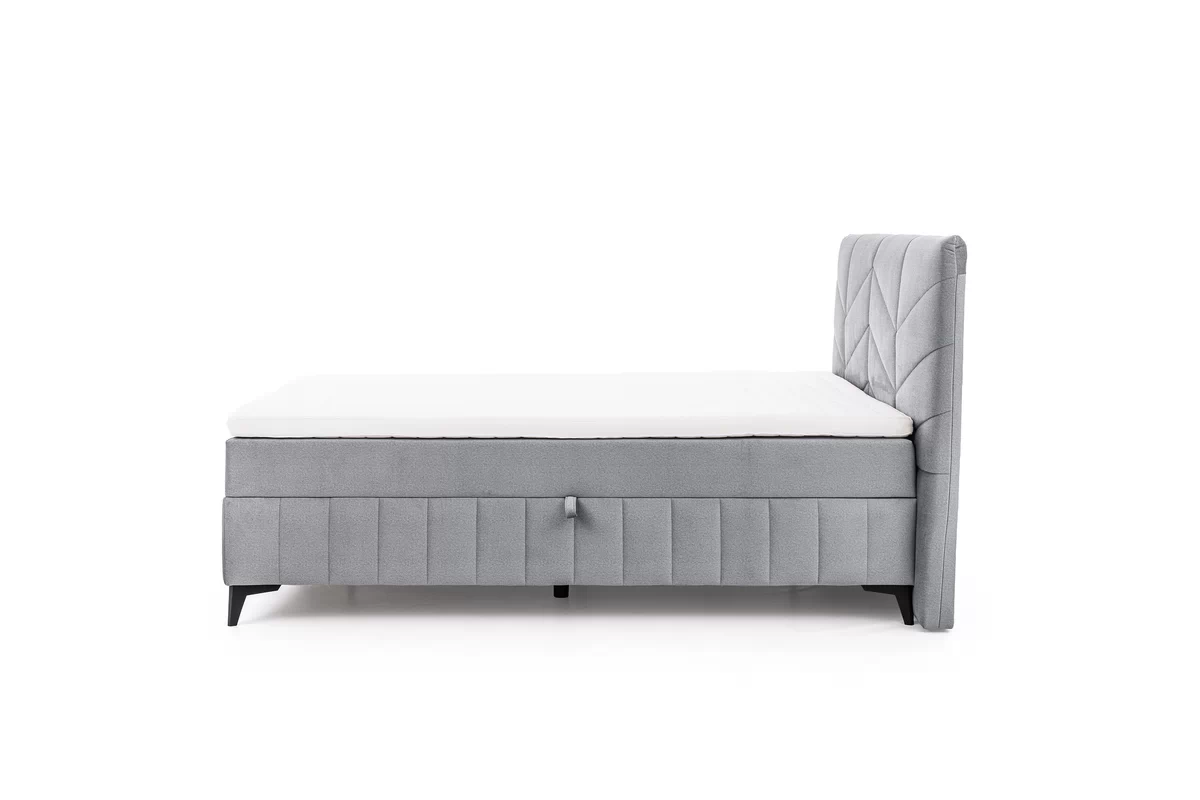 Pat boxspring Penia 180x200 cu spațiu de depozitare - catifea cenușie hidrofobă Element 24 Pat Boxspring  Penia 180x200 cu spațiu de depozitare - cenușă catifea hidrofobă Element 24