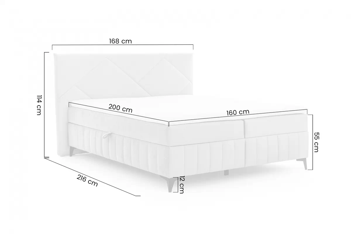 Wasil kontinentális ágy 160x200 cm tárolóval - bézs Velúr Element 6 Kontinentális ágy Wasil 160x200 tárolokkal - bézs Velúr hidrofob Element 6