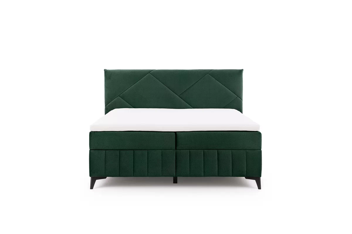 Pat boxspring Wasil 160x200 cu spațiu de depozitare - catifea verde hidrofobă Element 12 Pat Boxspring  Wasil 160x200 cu spațiu de depozitare - verde catifea hidrofobă Element 12