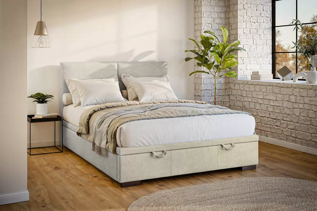 Boxspring posteľ s úložným priestorom Lektis - 140x200 / nožičky drevená Venge Boxspring posteľ s úložným priestorom Lektis - 140x200 / nožičky drevená Venge 