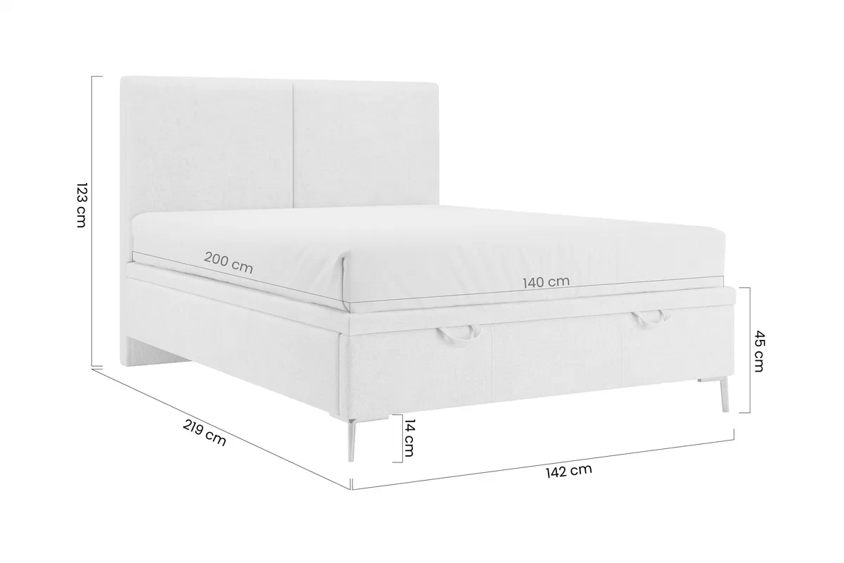 Boxspring posteľ s úložným priestorom Lektis - 140x200 / nožičky kovové čierny Boxspring posteľ s úložným priestorom Lektis - 140x200 / nožičky kovové čierny 