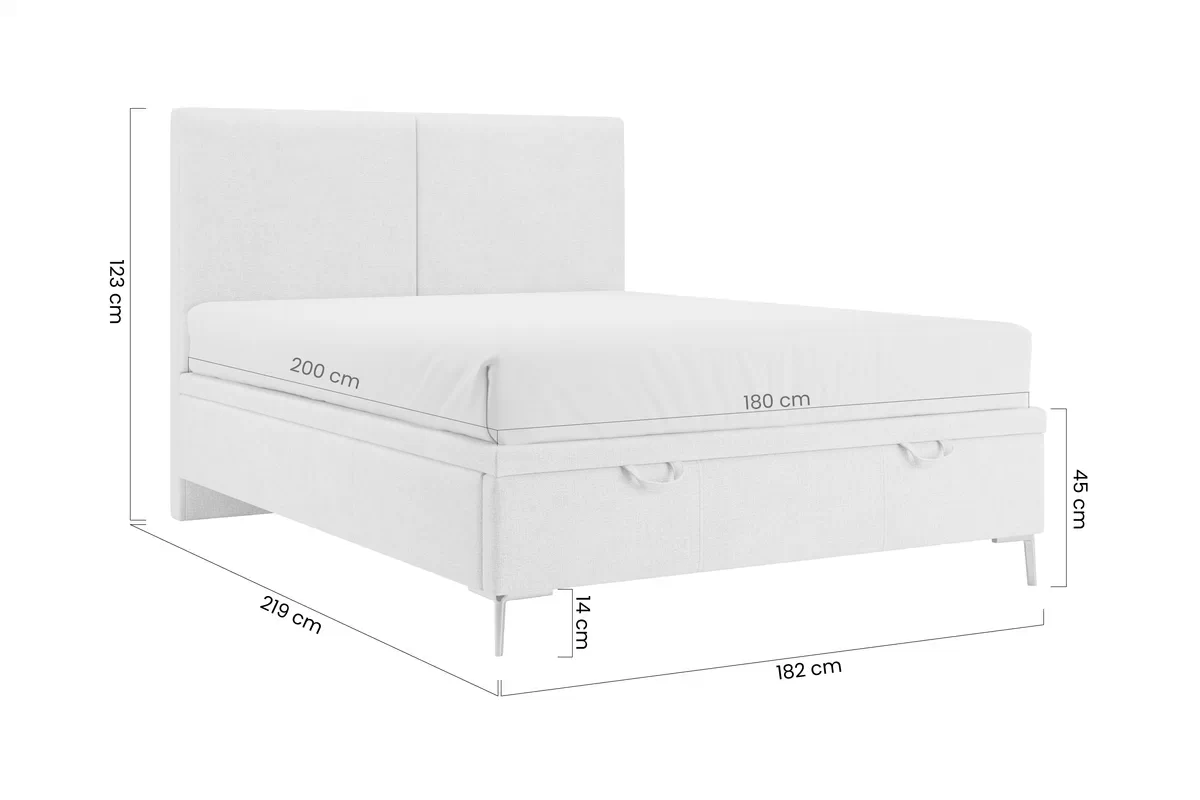 Boxspring posteľ s úložným priestorom Lektis - 180x200 / nožičky kovové čierny Boxspring posteľ s úložným priestorom Lektis - 180x200 / nožičky kovové čierny 