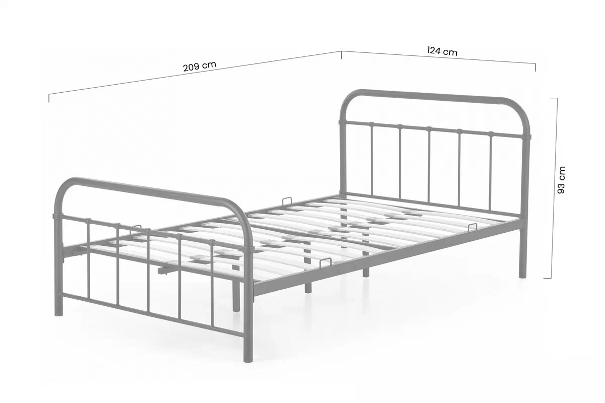 Kovová postel Milwi 120x200 - černý Postel kovové Milwi 120x200 - černá