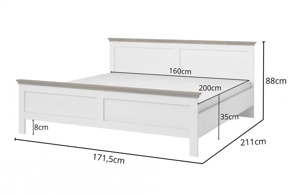 Manželská posteľ Evora 31 - abisko ash / dub lefkas - 160x200 cm Posteľ do  spálňa  Evora 31 - 160x200 - abisko ash / Dub Lefkas