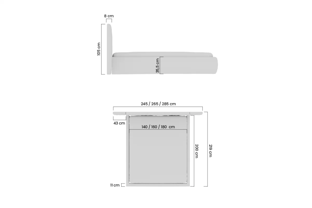 Pat tapițat Galin cu spațiu de depozitare 160x200 - stofă velur bej Velluto 2 Lozko pentru dormitor Galin 160x200 cu spațiu de depozitare - bej welwet Velluto 2 