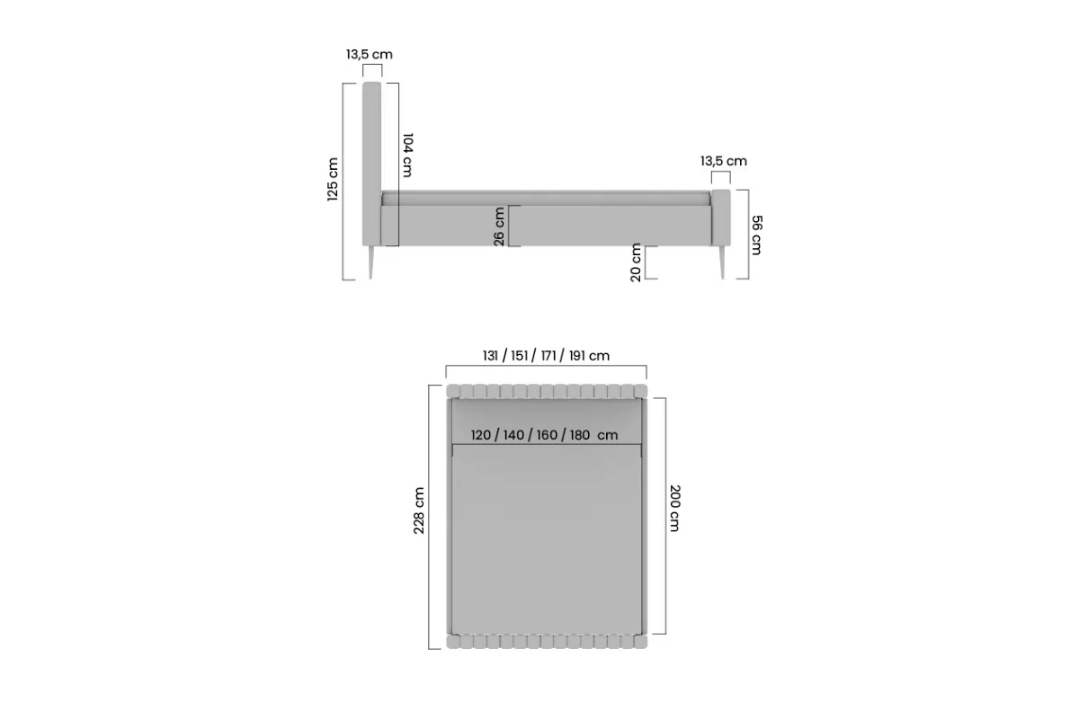 Tapițată pat pentru dormitor Nicole - 120x200, Leo 03/Picioare negru Lozko pentru dormitor Nicole 120x200 - bezowa Tesătură de acoperire ușor de curățat Leo 03 / Picioare negru