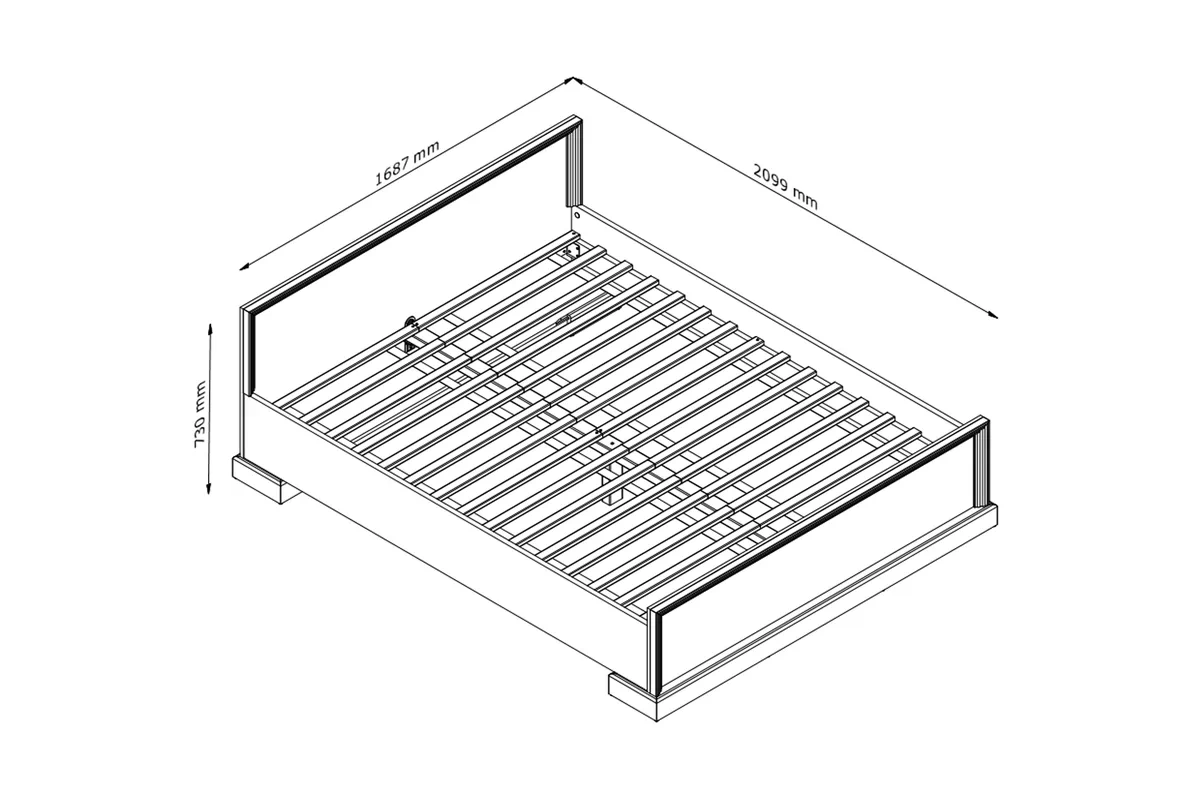 Posteľ Royal L1 - Borovica Nordic/Divoký dub Posteľ do  spálňa  Royal 160x200 - Borovica Nordic/Divoký dub