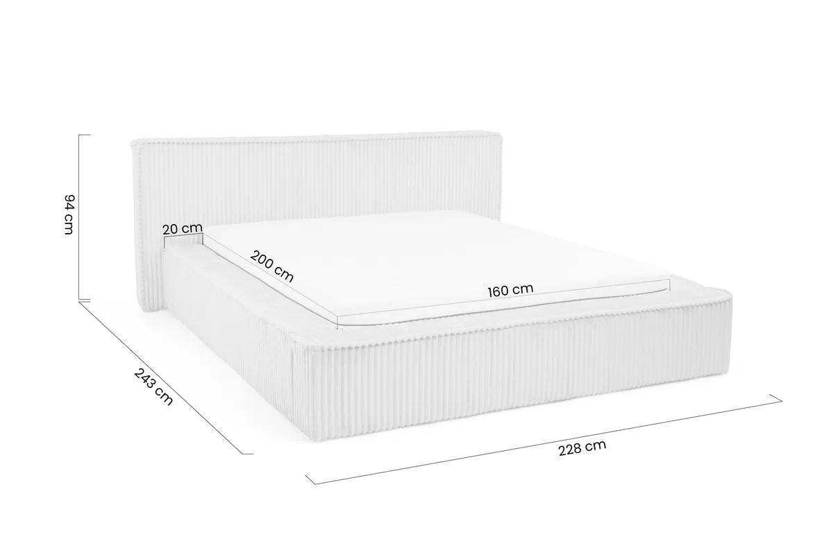 Posteľ čalouněné Halis 160x200 ze stelazem - ecru plusz Tilia 03 Posteľ čalouněné Halis 160x200 ze stelazem - ecru plusz Tilia 03