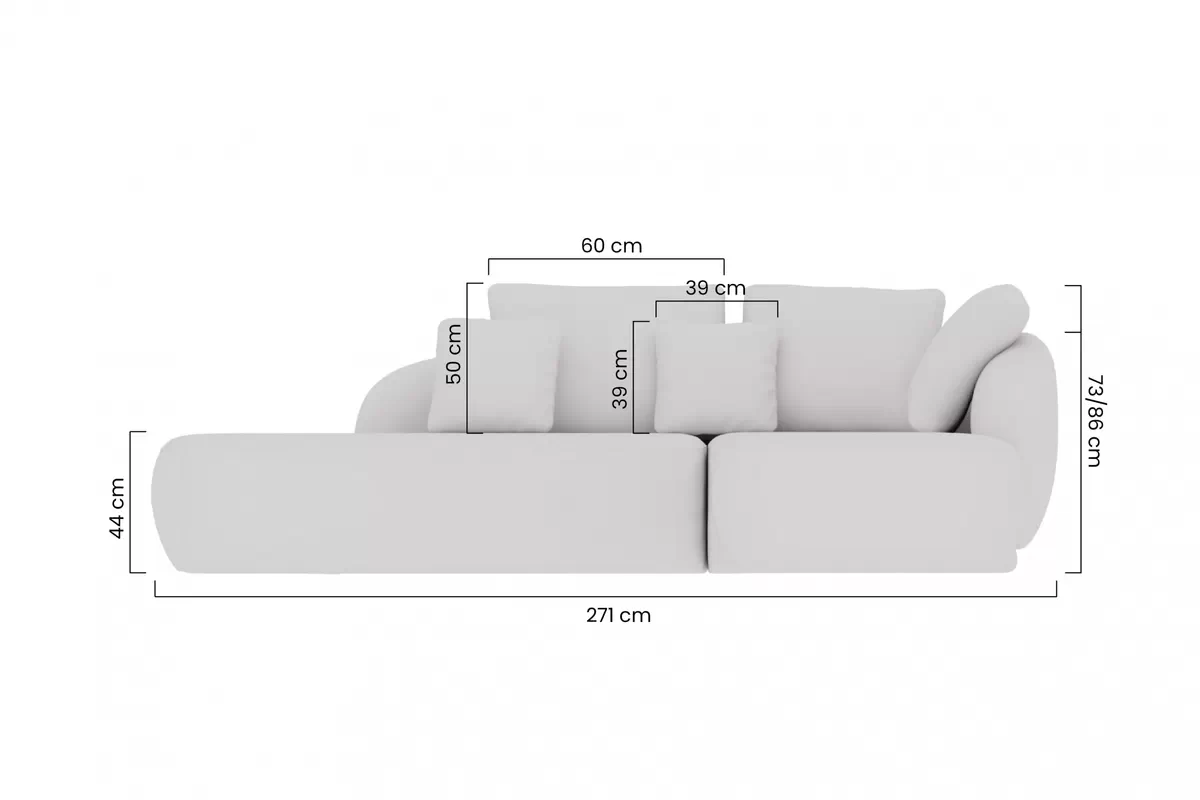 Colțar extensibil stânga Finezal OTOL+OTZP pentru living - stofă șenil bej Tender Way 04 Naroznik pentru camera de zi Finezal OTOL+OTZP - închis bej szenil Tender Way 04 