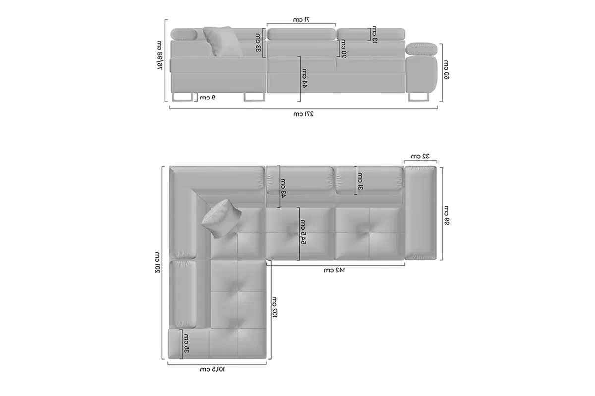 Colțar extensibil Annabelle stânga - grafit Zetta 304 Colțar extensibila Annabelle stânga - grafit catifea hydrofobowy Zetta 304