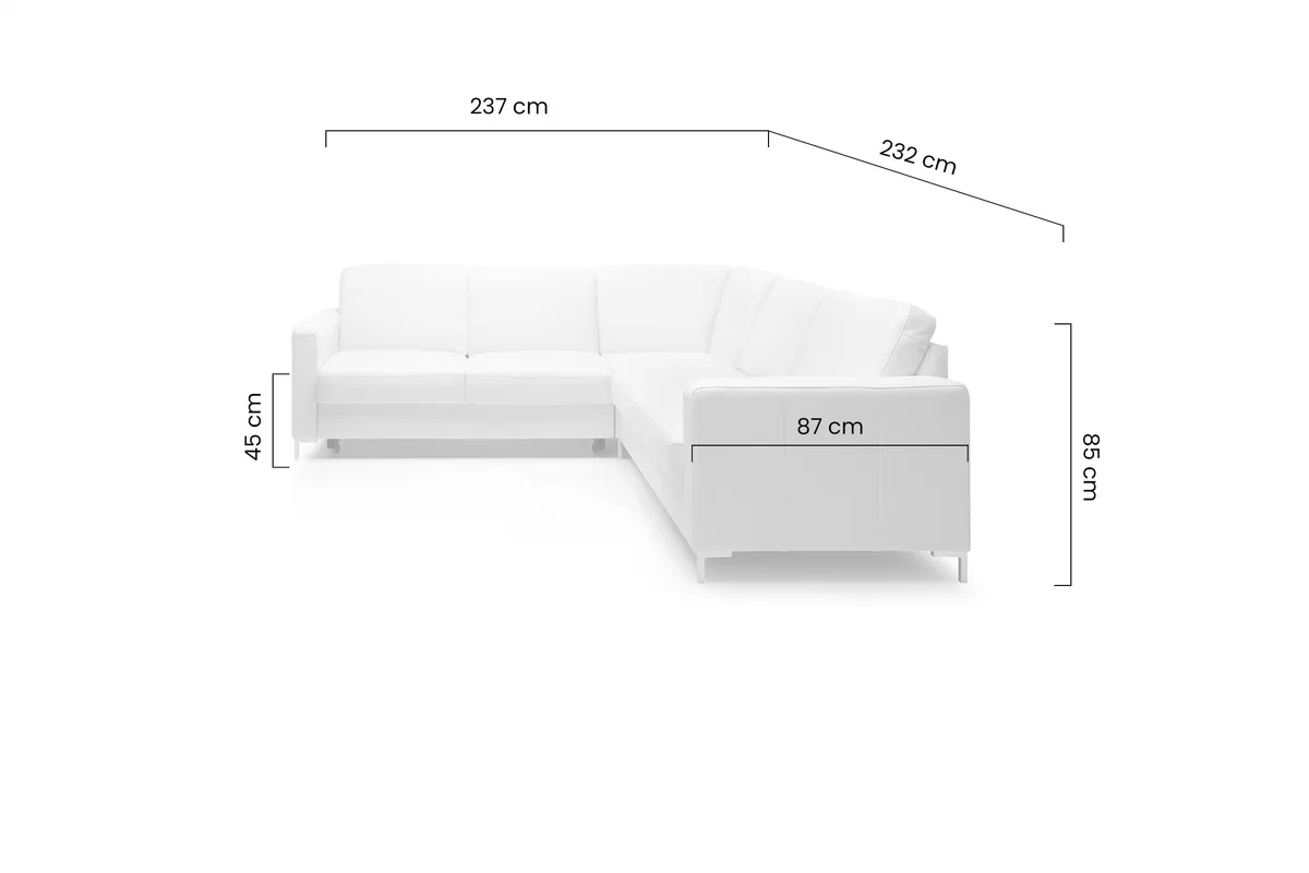 Modulárna rohová sedacia súprava Basic 2,5F -E -2SK - Etap Pohovka Rohová sedacia súprava s funkciou spania Basic pravá strana 232x237 cm