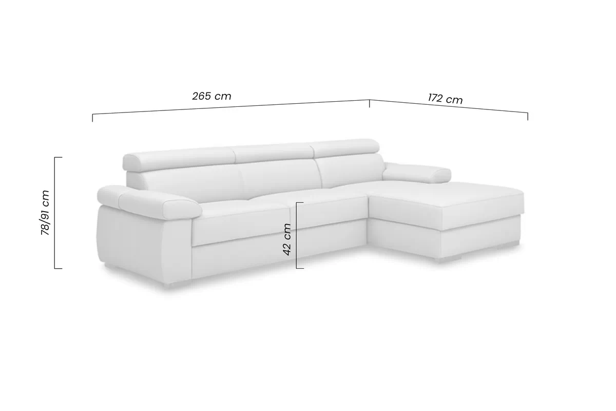 Rohová sedací souprava rozkládací a úložným prostorem Zoom REC/BK- 2,5F-B Rohová sedací souprava rozkládací Zoom levá 265x172 cm