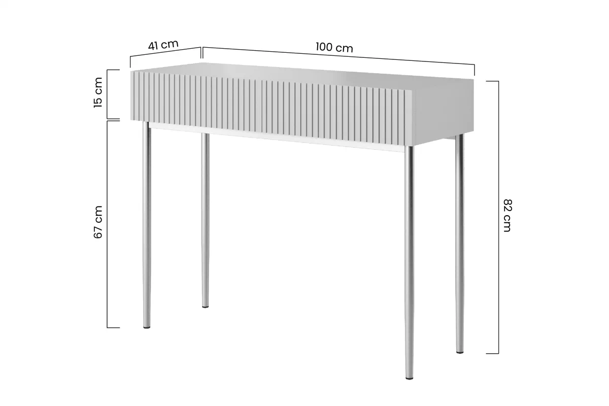 Moderný písací stôl Nicole - tmavomodrá / zlaté nožičky moderné Písací stôl Nicole 100 cm so zásuvkami i metalowymi nogami- granat / zlote nozki