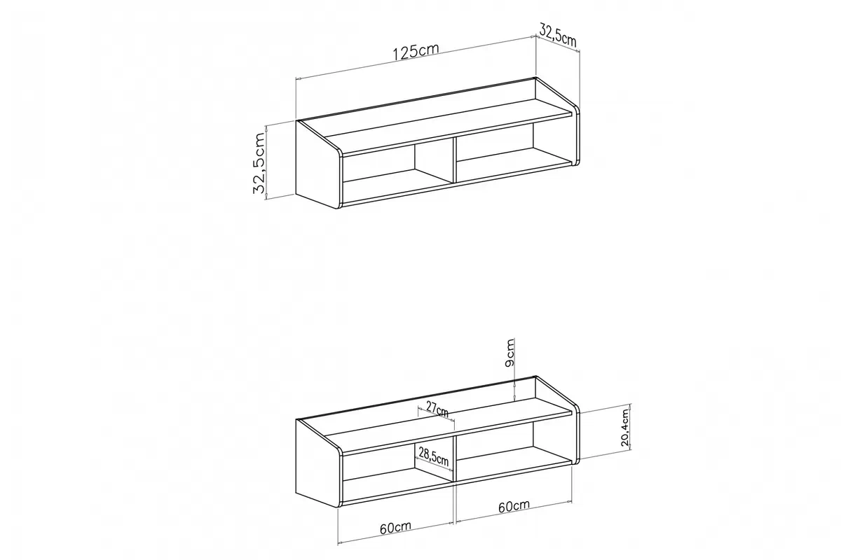 Polc Alessio 11 - 125 cm - homokszínű bézs / olajozott tölgy polc Alessio 11 - 125 cm - bézs piaskowy / dab olejowany