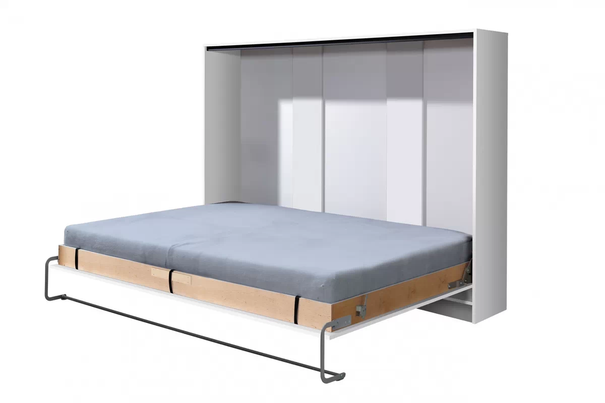 Sklápěcí postel horizontální 140x200 Basic New Elegance - Bílý lesk Polkotapczan horizontální Basic 140x200 - bílý lesk