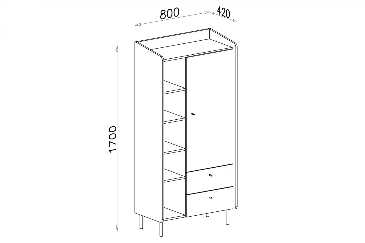 Regál Alessio 5 so zásuvkami 80 cm - Béžová Pieskový / Dub olejovaný Regál Alessio 5 so zásuvkami 80 cm - Béžová Pieskový / Dub olejowany