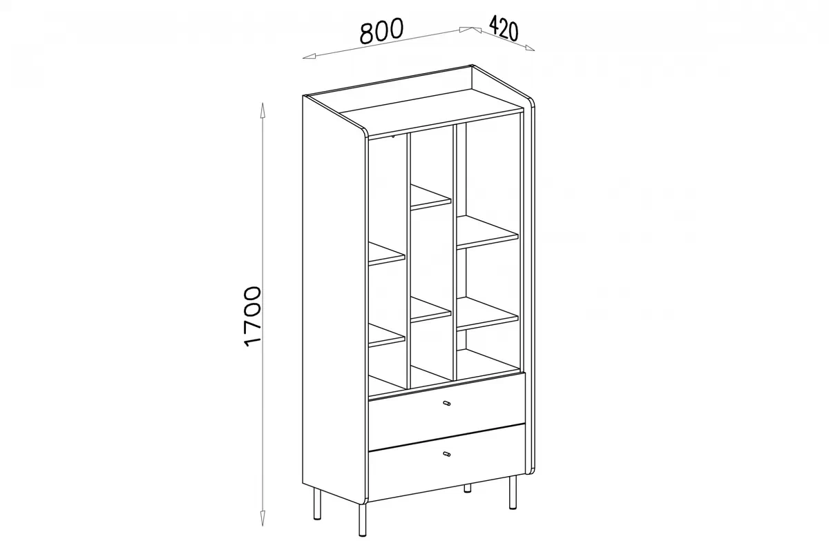 Regál Alessio 6 so zásuvkami 80 cm - Béžová Pieskový / Dub olejovaný Regál Alessio 6 so zásuvkami 80 cm - Béžová Pieskový / Dub olejowany