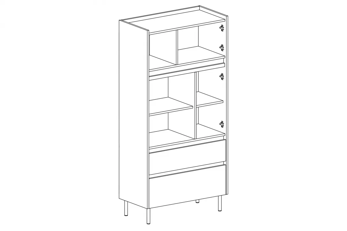 Regál studentský Luca 5 - 80 cm - bez pískový / dub olejovaný Regál Studentský Luca 5 - 80 cm - bez Pískový / dub olejowany