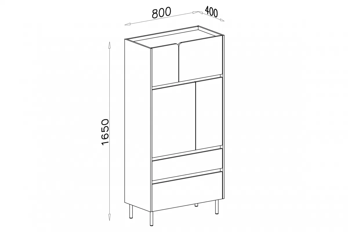 Regál studentský Luca 5 - 80 cm - bez pískový / dub olejovaný Regál Studentský Luca 5 - 80 cm - bez Pískový / dub olejowany