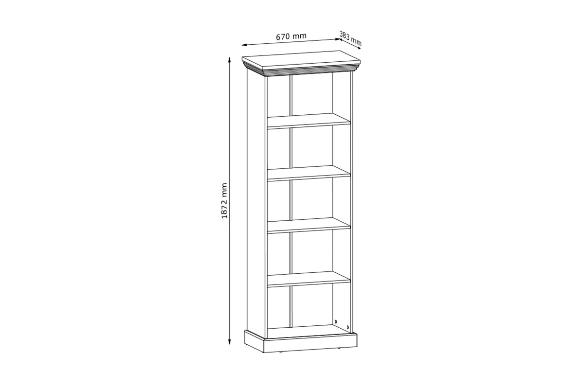 Regál Royal RW - Borovica Nordic/Divoký dub Regál Royal 68 cm - Borovica Nordic/Divoký dub