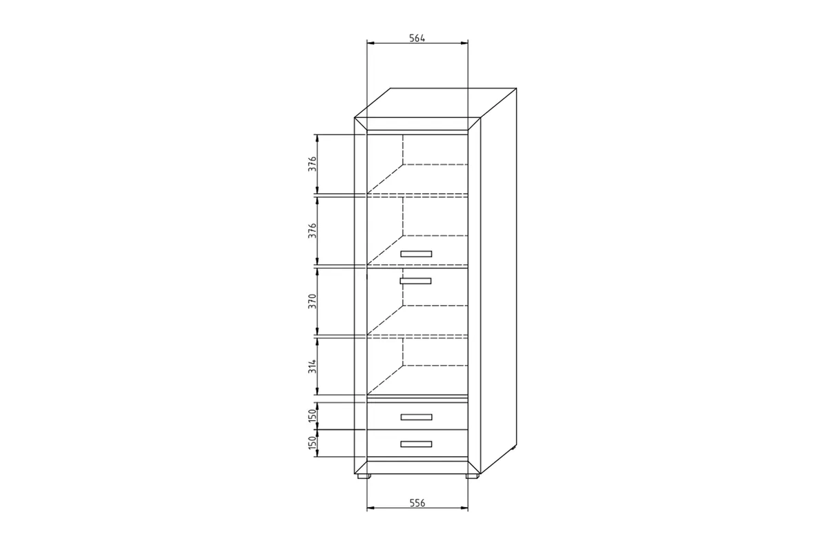 Regál Santori - R3 - 70 cm Skříňka dvoudveřová Santori se zásuvkami 70 cm