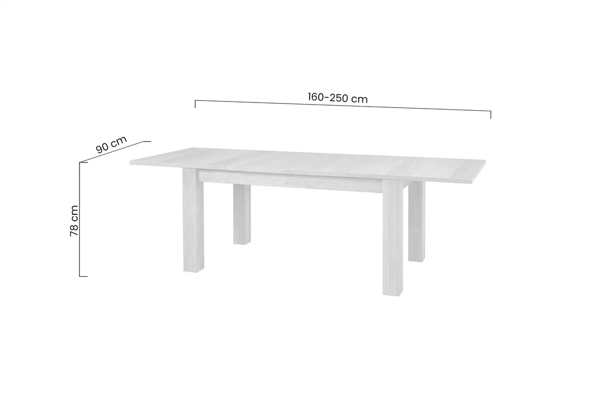 Stůl do jídelny Velvet 40 rozkládací - 160-250x90 - natura Stůl do jídelny Velvet 40 rozkládací - 160-250x90 cm - dub natura