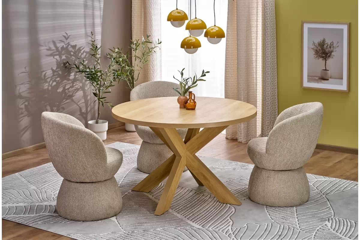 Kulatý jídelní stůl Orleno - 120x75 cm - dub natural Stůl okragly Orleno 120 x 75 cm - dub přírodní 