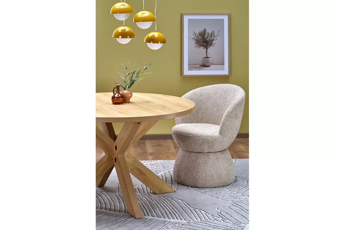 Kulatý jídelní stůl Orleno - 120x75 cm - dub natural Stůl okragly Orleno 120 x 75 cm - dub přírodní 