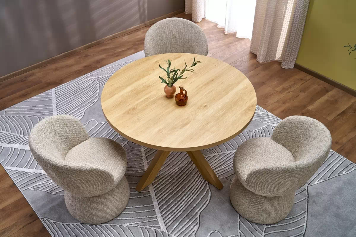 Kulatý jídelní stůl Orleno - 120x75 cm - dub natural Stůl okragly Orleno 120 x 75 cm - dub přírodní 