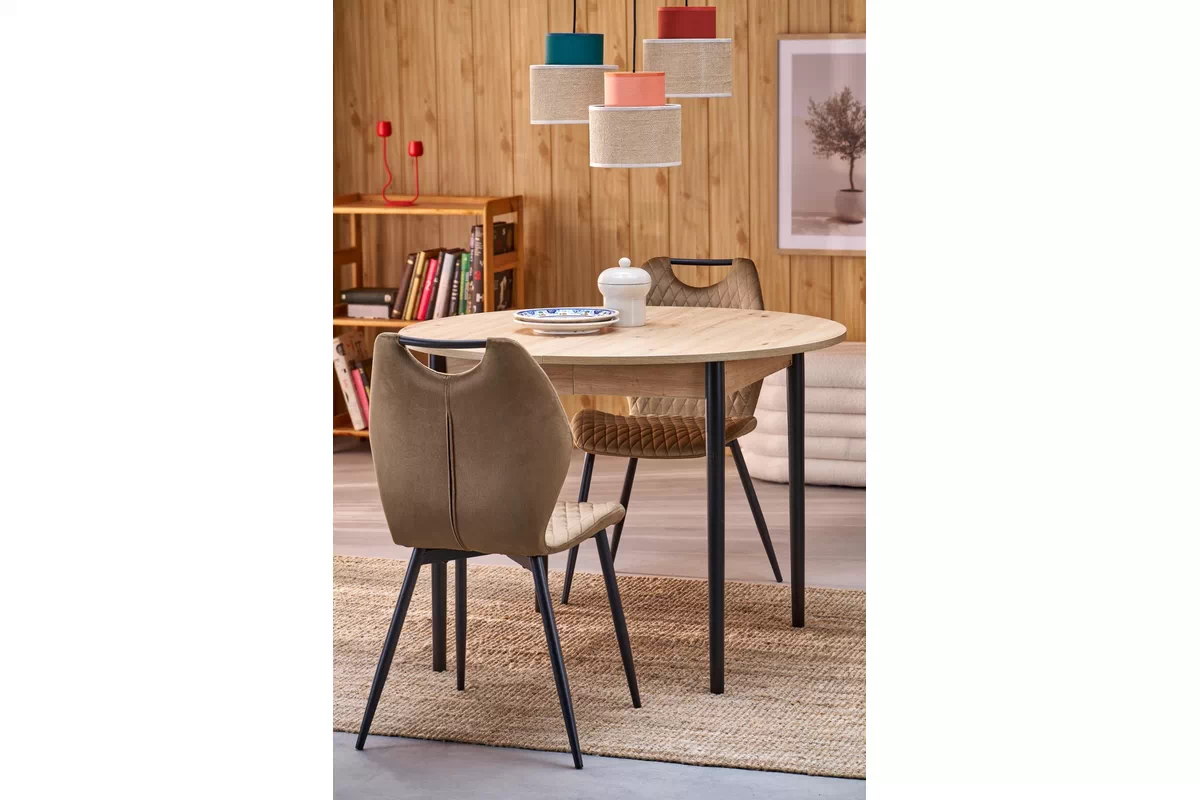Rozkládací jídelní stůl Elaris - 102-142x102 cm - dub artisan / černé nohy Stůl rozkladany Elaris 102-142x102 cm dub artisan / Nohy černá